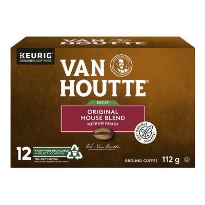 Van Houtte Original House Blend Medium Roast Decaf Coffee Pods (12 Count)