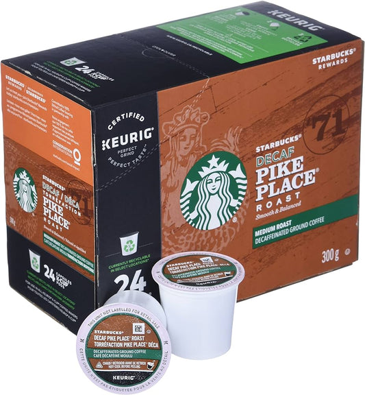 Starbucks Decaf Pike Place Roast K-Cup Coffee Pods, 24-Count