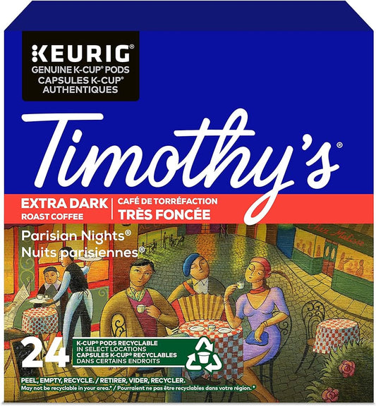 Timothy's Parisian Nights Extra Dark Roast Coffee Pods - 24 pack