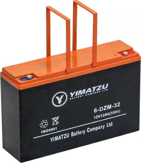 Battery - 12V 32Ah, 6-DCM-32A, AGM, Yimatzu, Threaded Terminals