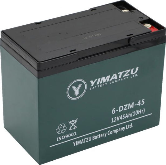 Battery - 12V 45Ah, 6-DCM-45, Version 1, AGM, Yimatzu, Threaded Terminals