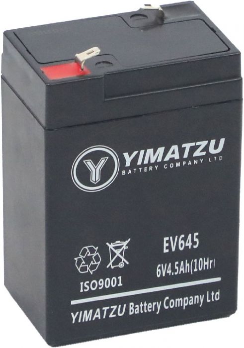 Battery - EV645, 6V 4.5AH, Yimatzu, T1 Terminals *Pre-Order Product only*