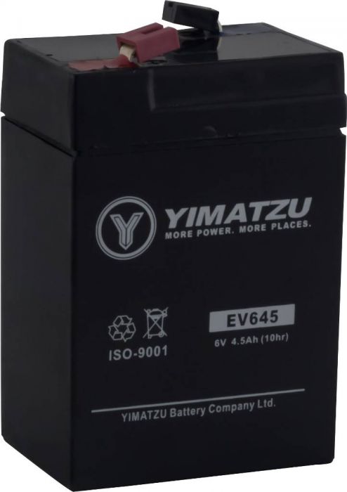 Battery - EV645, 6V 4.5AH, Yimatzu, T2 Terminals  *Pre-Order Product only*