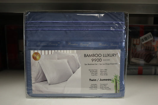 Bamboo Home Luxury 3pc Sheet Set - Light Blue