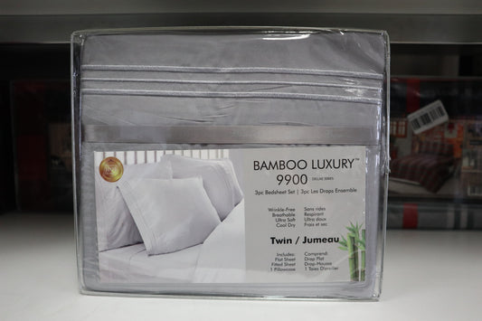 Bamboo Home Luxury 3pc Sheet Set - Light Grey