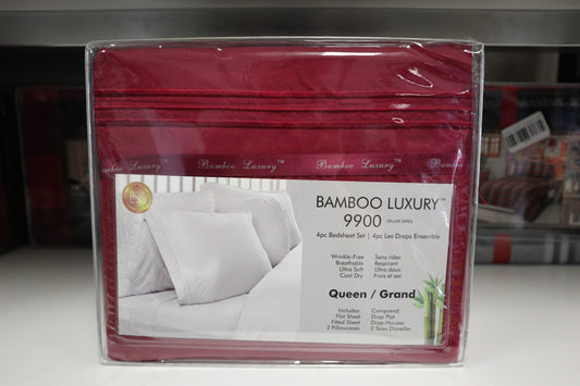 Bamboo Home Luxury 3pc Sheet Set - Burgundy