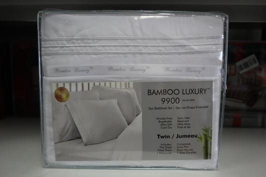 Bamboo Home Luxury 3pc Sheet Set - White