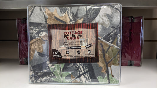 Cottage & Cabin 4pc Printed Sheet Set - Tree Camo