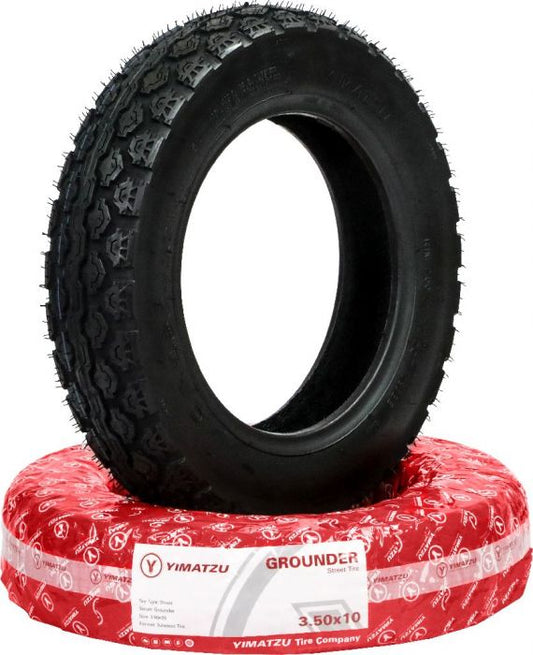 Tire - Yimatzu Grounder, 3.50-10 (10x3.5), Scooter, Tubeless